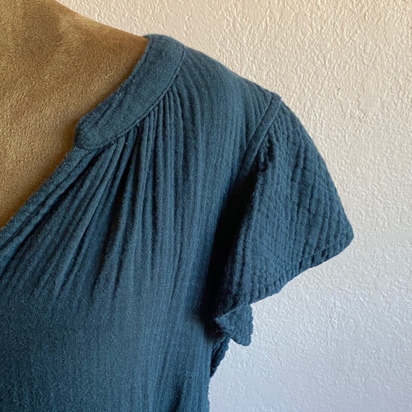 CATHERINE MALANDRINO 100% Organic Cotton,Black Midi Dress - Picture 3 of 11